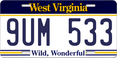 WV license plate 9UM533