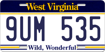 WV license plate 9UM535