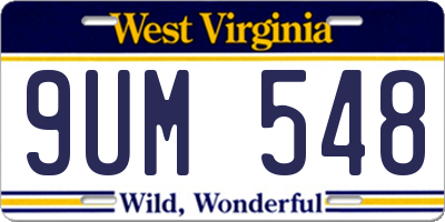 WV license plate 9UM548