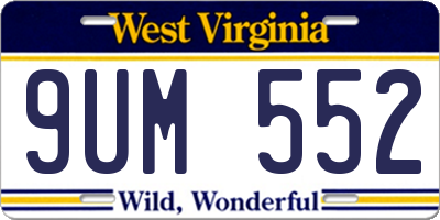WV license plate 9UM552