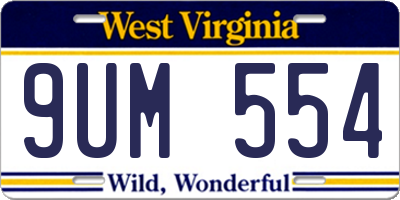 WV license plate 9UM554
