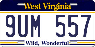 WV license plate 9UM557