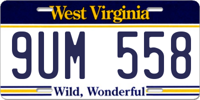 WV license plate 9UM558