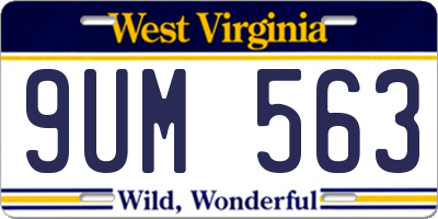 WV license plate 9UM563