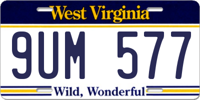WV license plate 9UM577