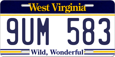 WV license plate 9UM583