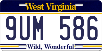 WV license plate 9UM586