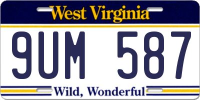 WV license plate 9UM587