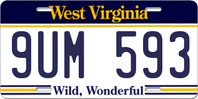 WV license plate 9UM593