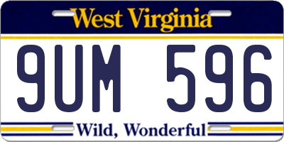 WV license plate 9UM596