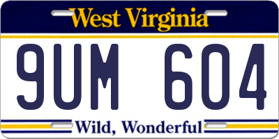WV license plate 9UM604