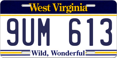 WV license plate 9UM613