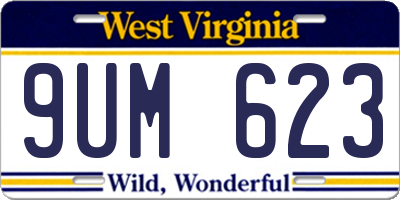 WV license plate 9UM623