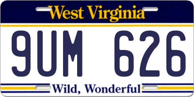 WV license plate 9UM626