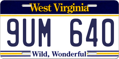 WV license plate 9UM640