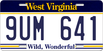WV license plate 9UM641