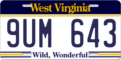 WV license plate 9UM643
