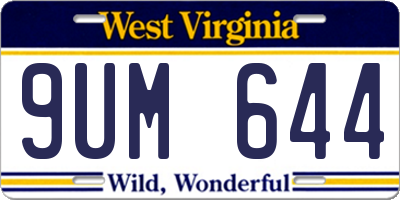 WV license plate 9UM644