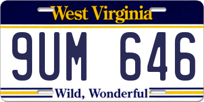 WV license plate 9UM646