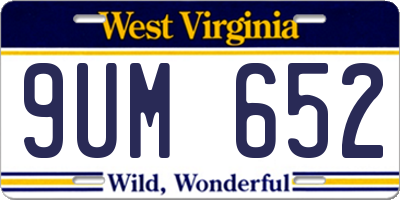 WV license plate 9UM652