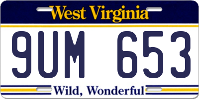 WV license plate 9UM653