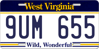 WV license plate 9UM655