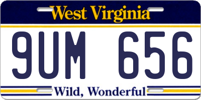 WV license plate 9UM656