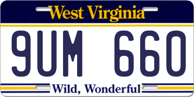 WV license plate 9UM660