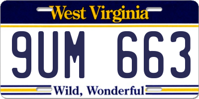 WV license plate 9UM663