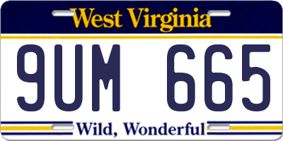 WV license plate 9UM665
