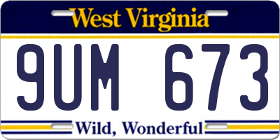 WV license plate 9UM673
