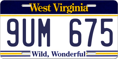 WV license plate 9UM675
