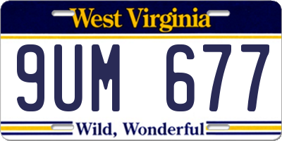 WV license plate 9UM677