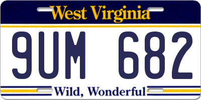 WV license plate 9UM682