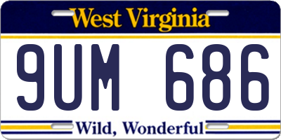 WV license plate 9UM686