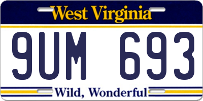 WV license plate 9UM693