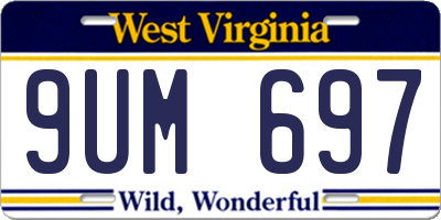 WV license plate 9UM697