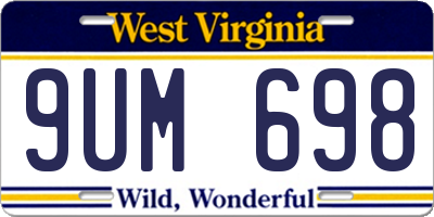 WV license plate 9UM698