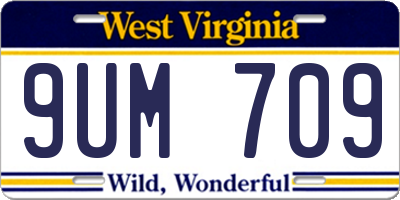 WV license plate 9UM709