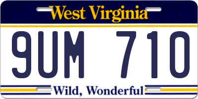 WV license plate 9UM710