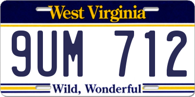 WV license plate 9UM712
