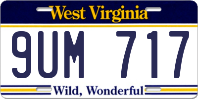 WV license plate 9UM717
