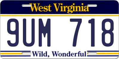 WV license plate 9UM718