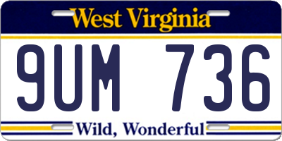 WV license plate 9UM736
