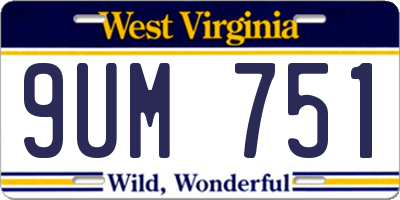 WV license plate 9UM751