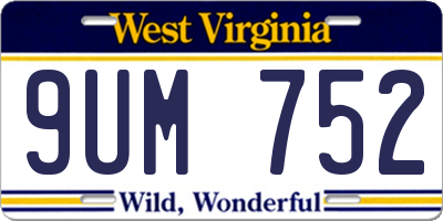 WV license plate 9UM752