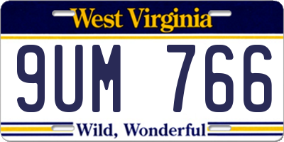 WV license plate 9UM766