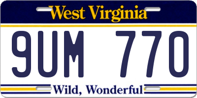 WV license plate 9UM770