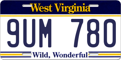 WV license plate 9UM780