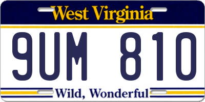 WV license plate 9UM810